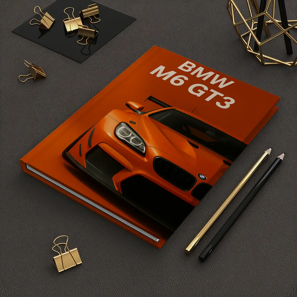 BMW M6 GT3 Orange Racing Car Art – Notebooks