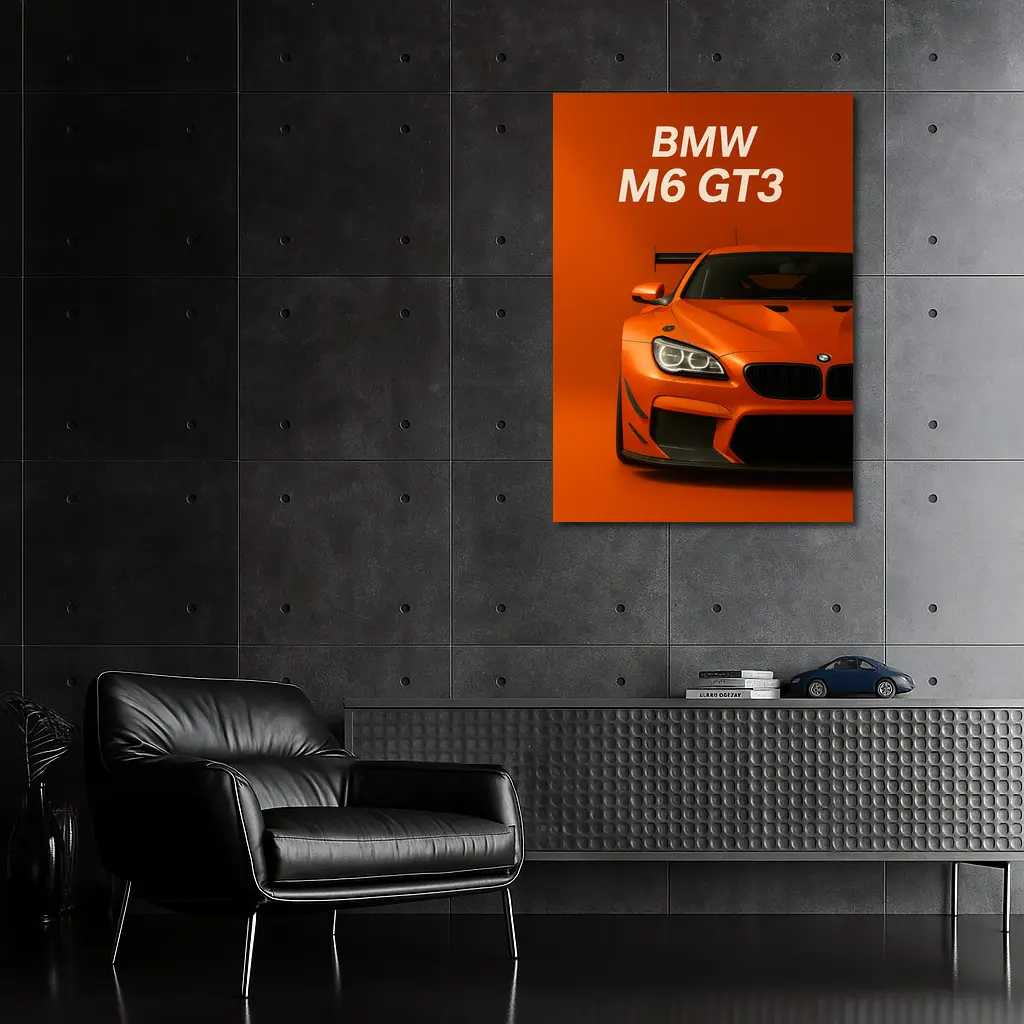 BMW M6 GT3 Orange Racing Car Art – Wall Art