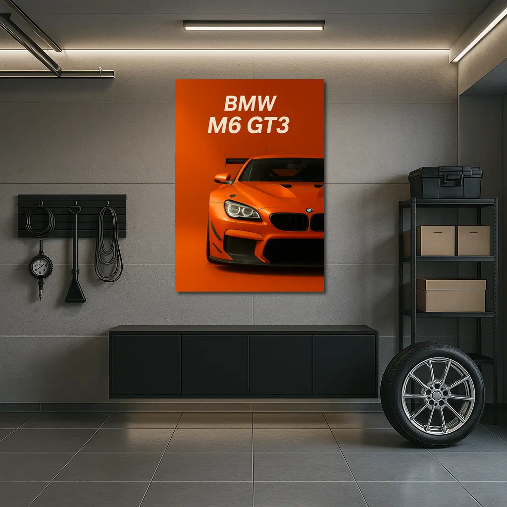BMW M6 GT3 Orange Racing Car Art – Wall Art