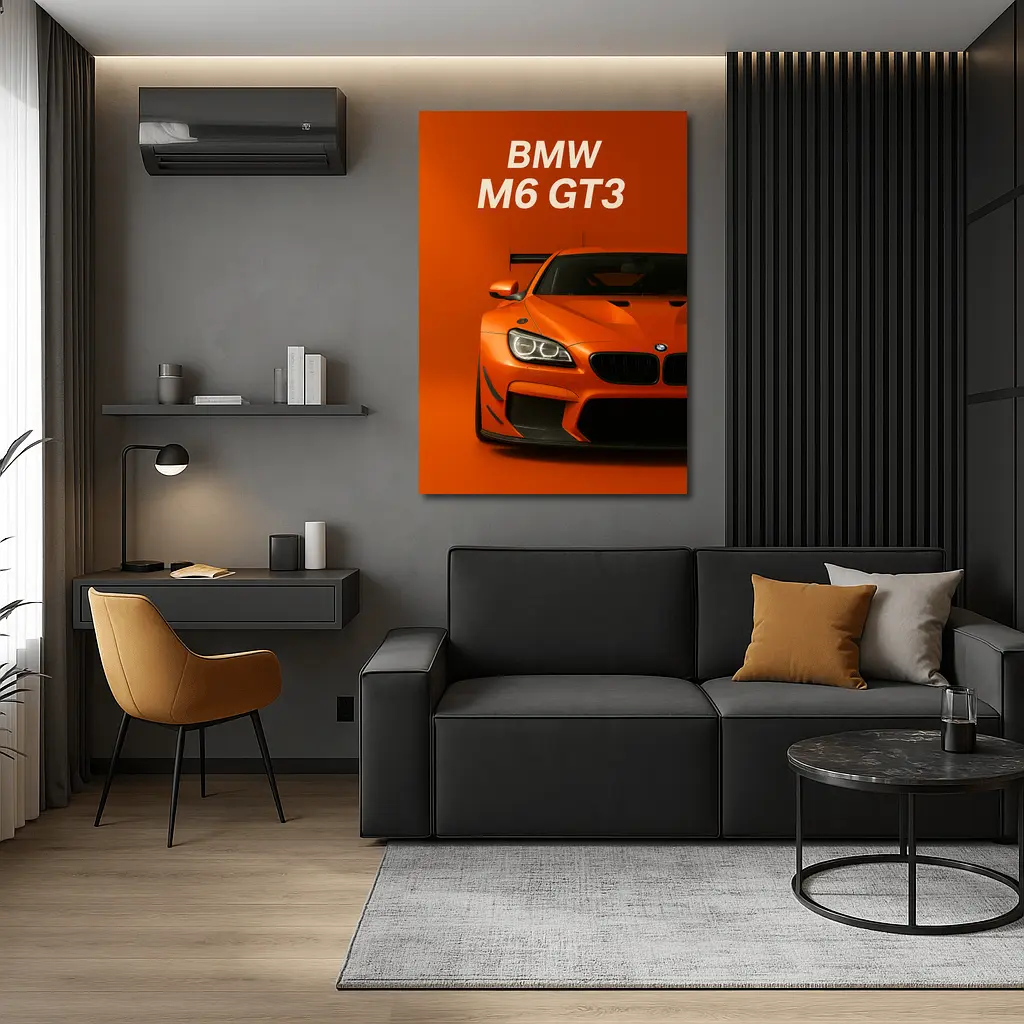 BMW M6 GT3 Orange Racing Car Art – Wall Art