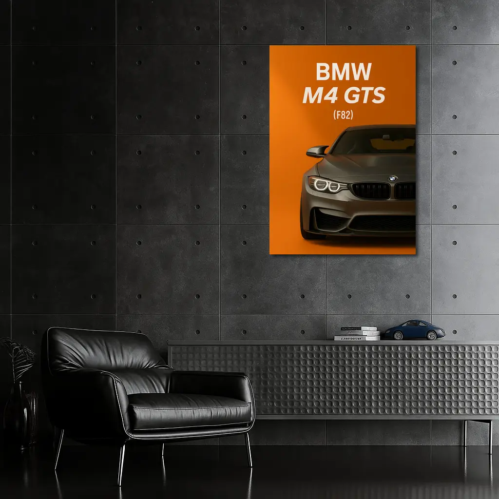 BMW M4 GTS F82 Orange Background Art – Wall Art