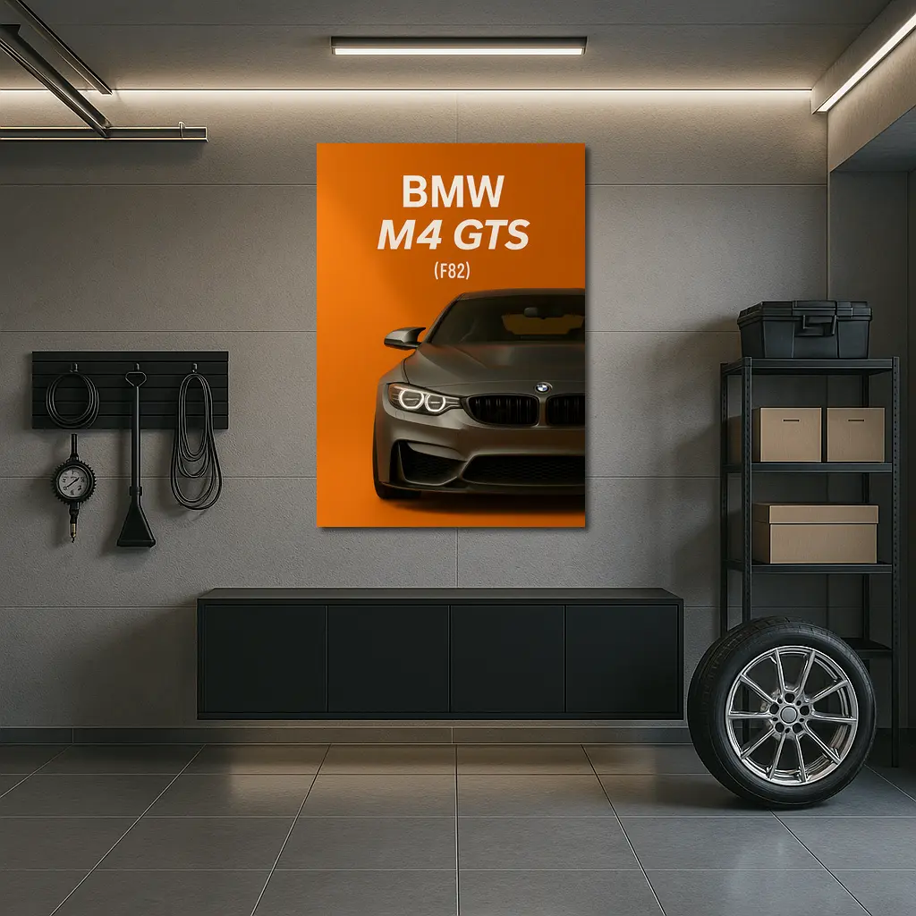 BMW M4 GTS F82 Orange Background Art – Wall Art