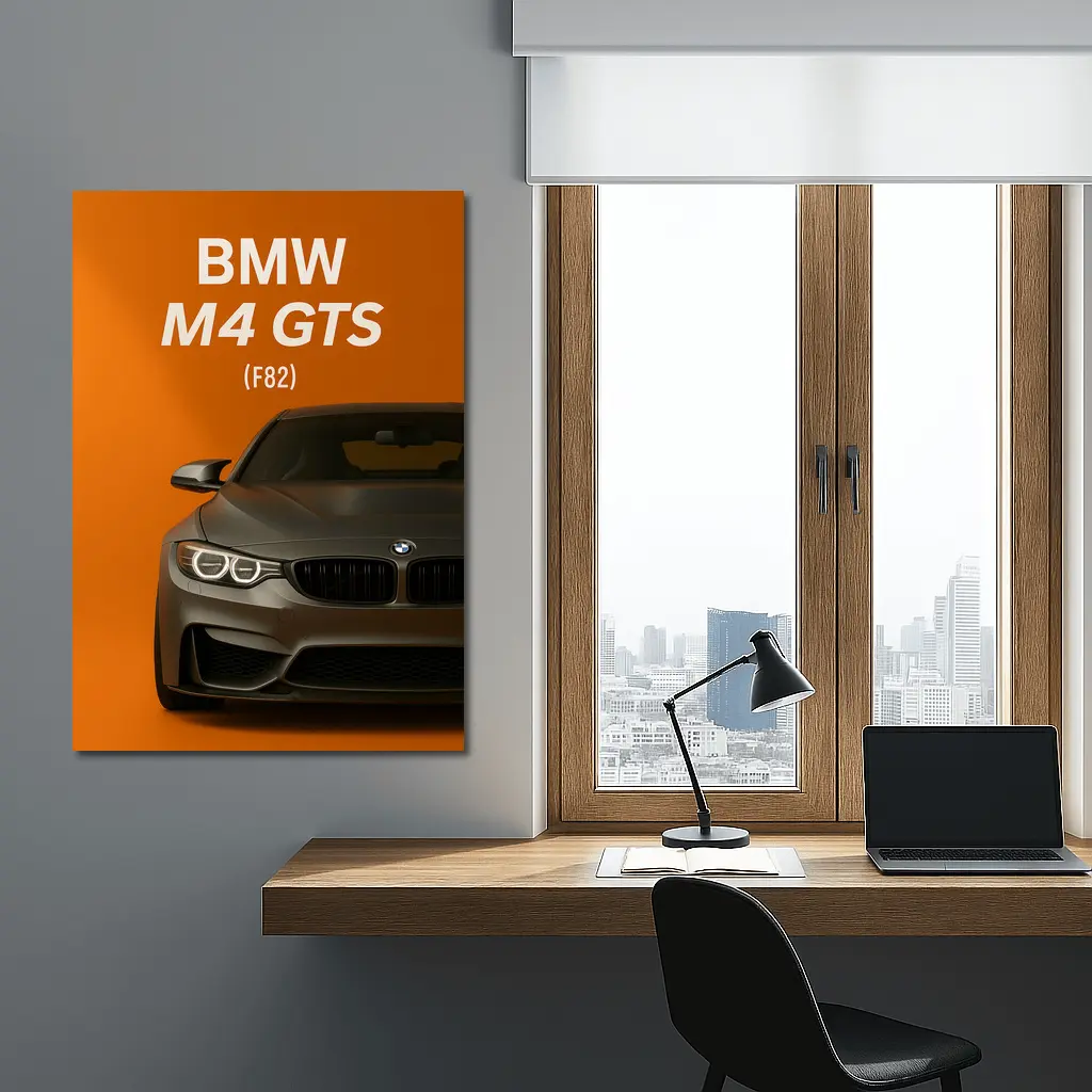 BMW M4 GTS F82 Orange Background Art – Wall Art