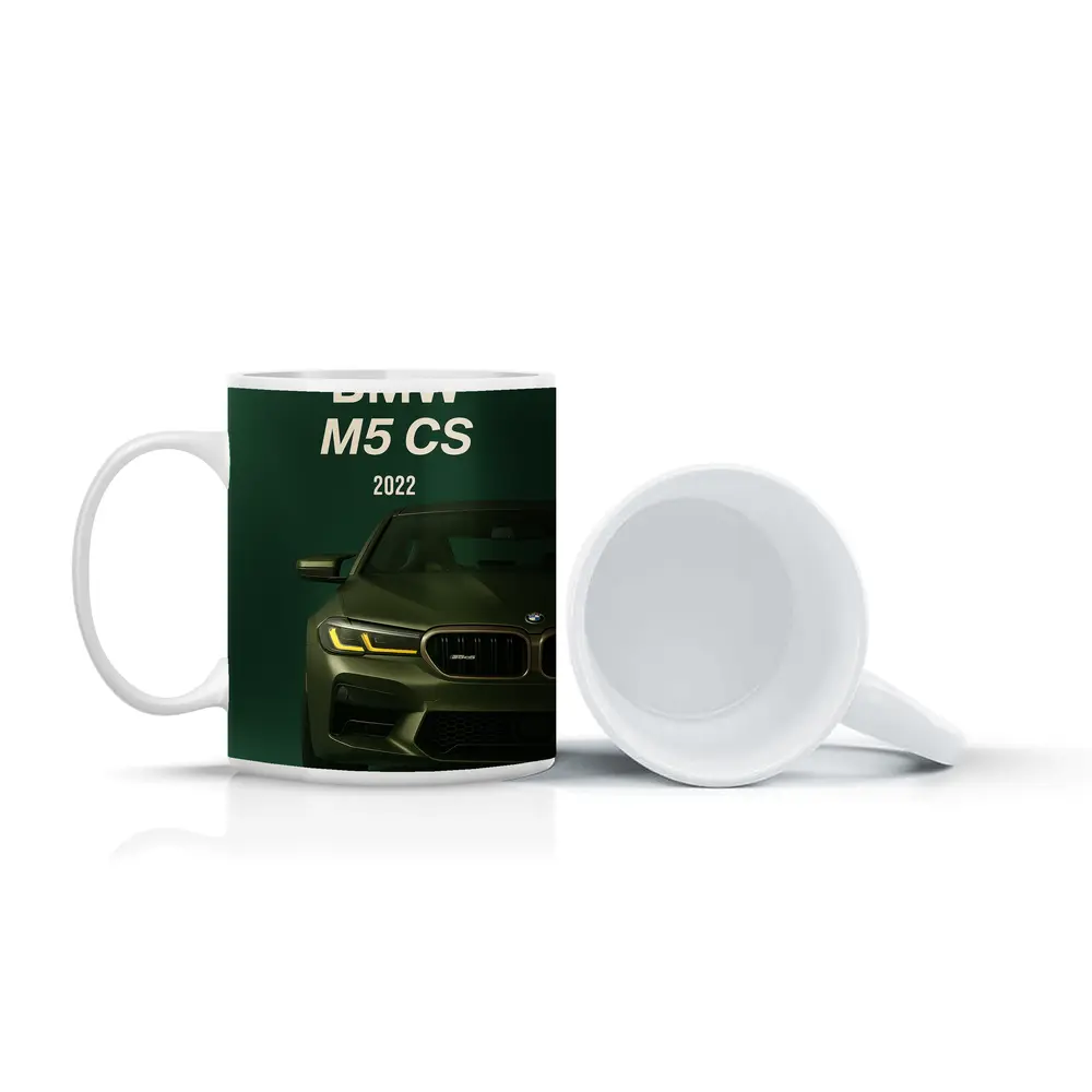 BMW M5 CS 2022 Green Front View – Mugs