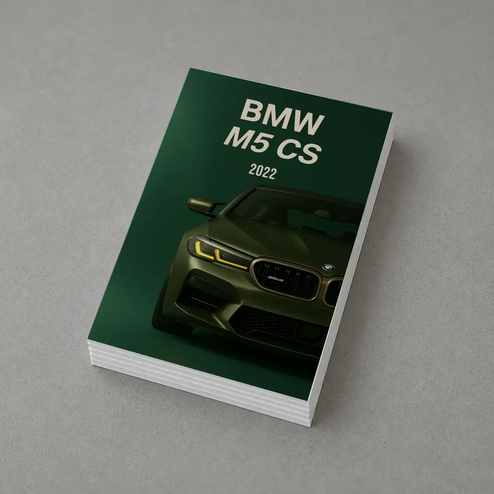 BMW M5 CS 2022 Green Front View – Postcards