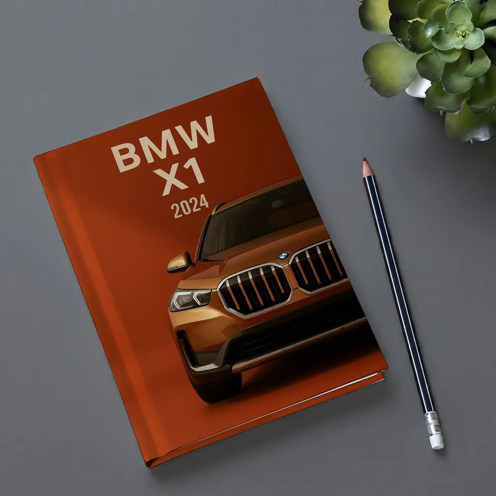 BMW X1 2024 Orange SUV Front View – Notebooks