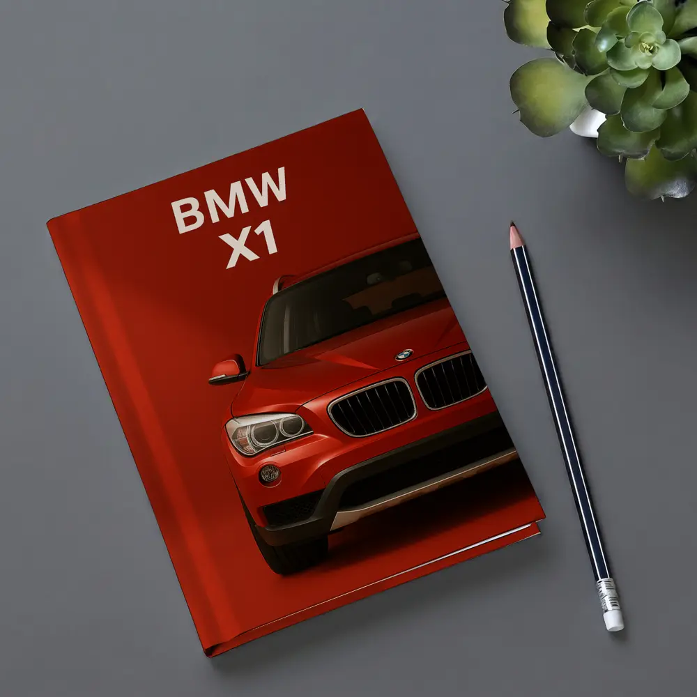 BMW X1 Red SUV Bold Red Background – Notebooks