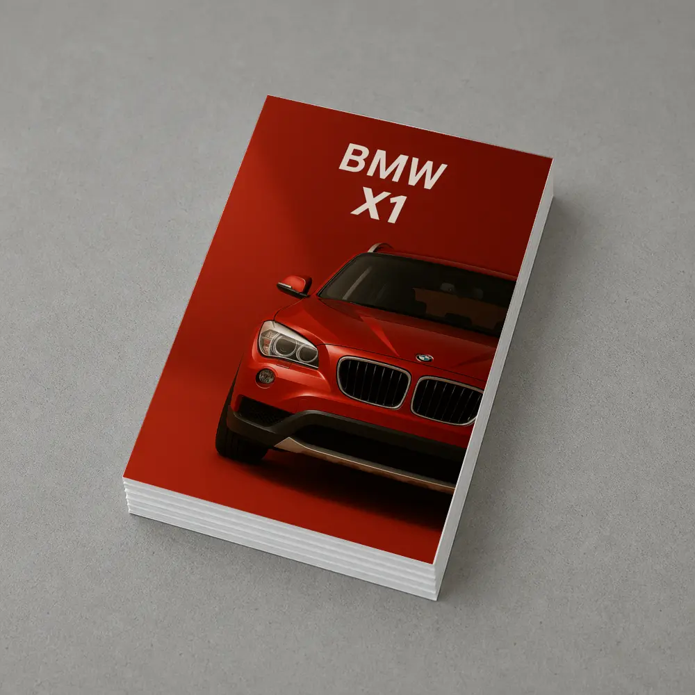 BMW X1 Red SUV Bold Red Background – Postcards