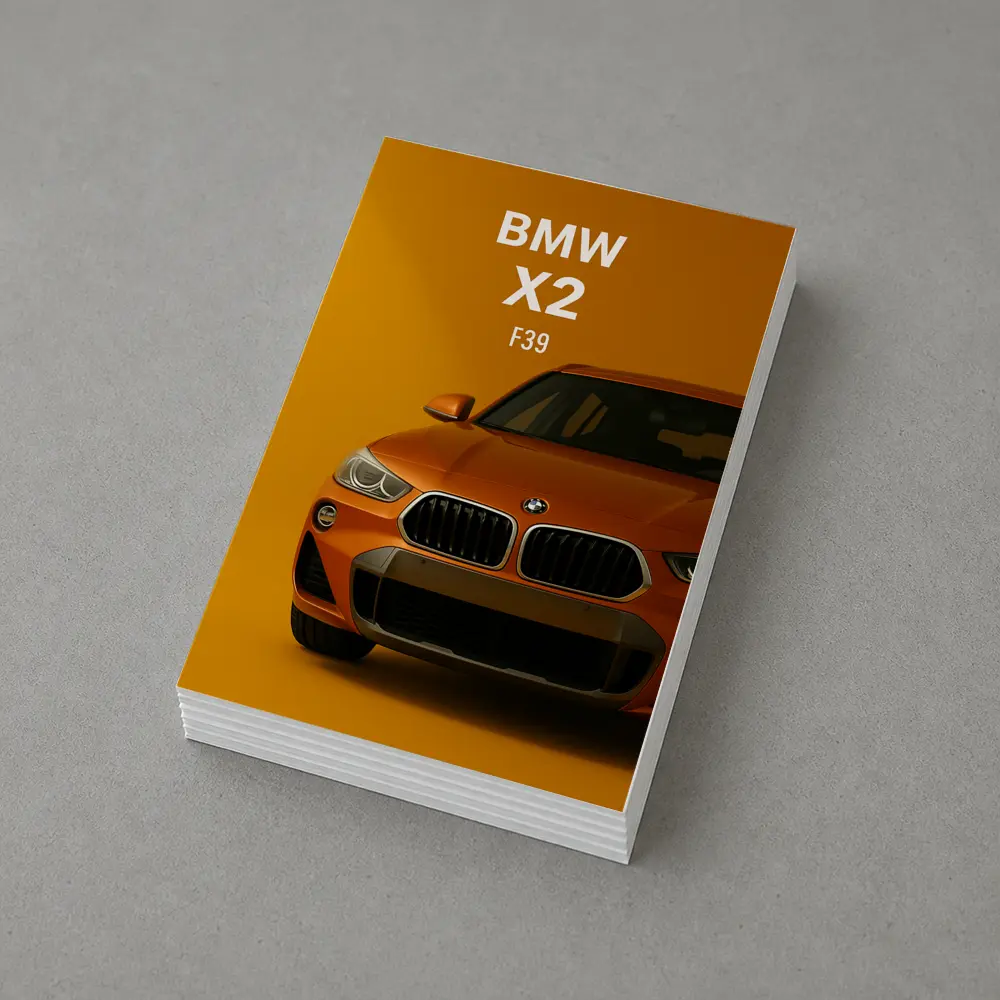 BMW X2 F39 Orange on Yellow Background – Postcards