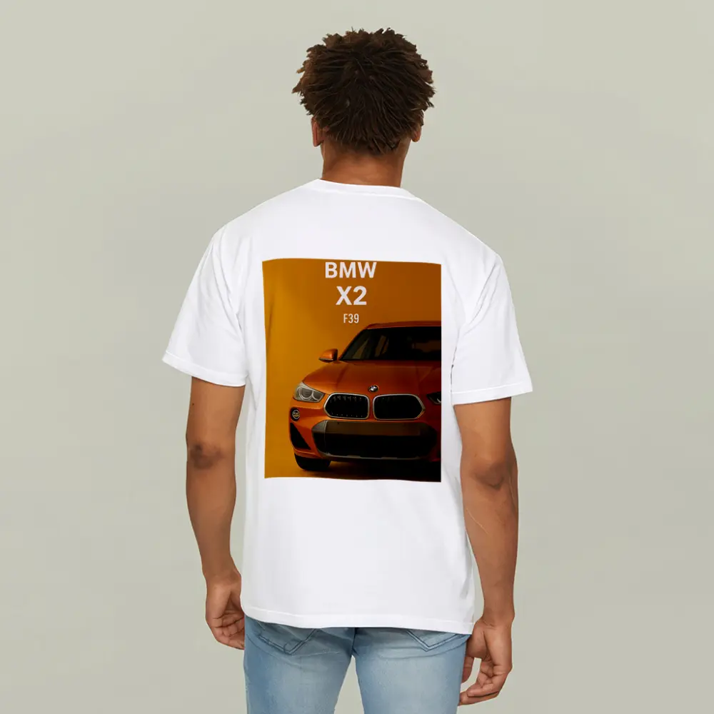BMW X2 F39 Orange on Yellow Background – T-Shirts