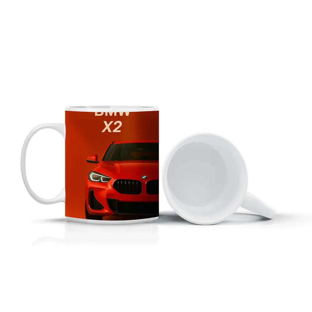 BMW X2 Bold Red Studio Front View – Mugs