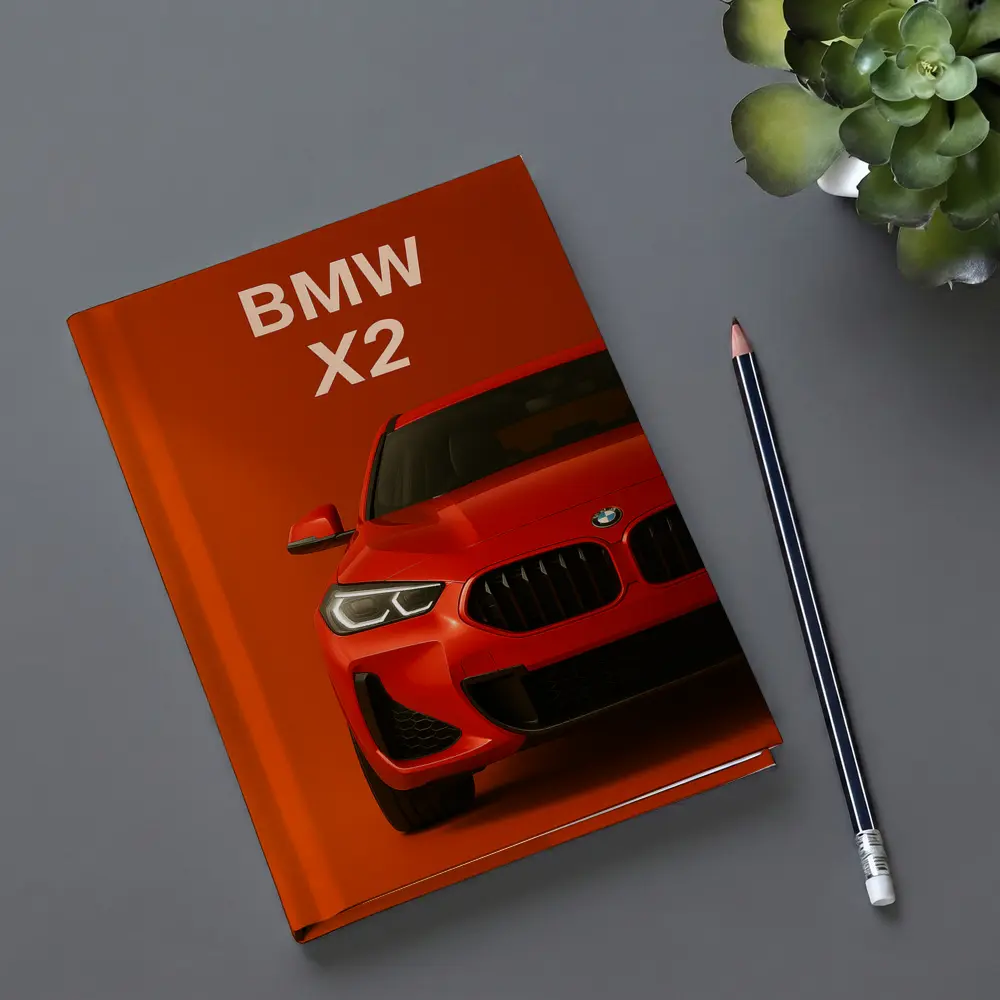 BMW X2 Bold Red Studio Front View – Notebooks