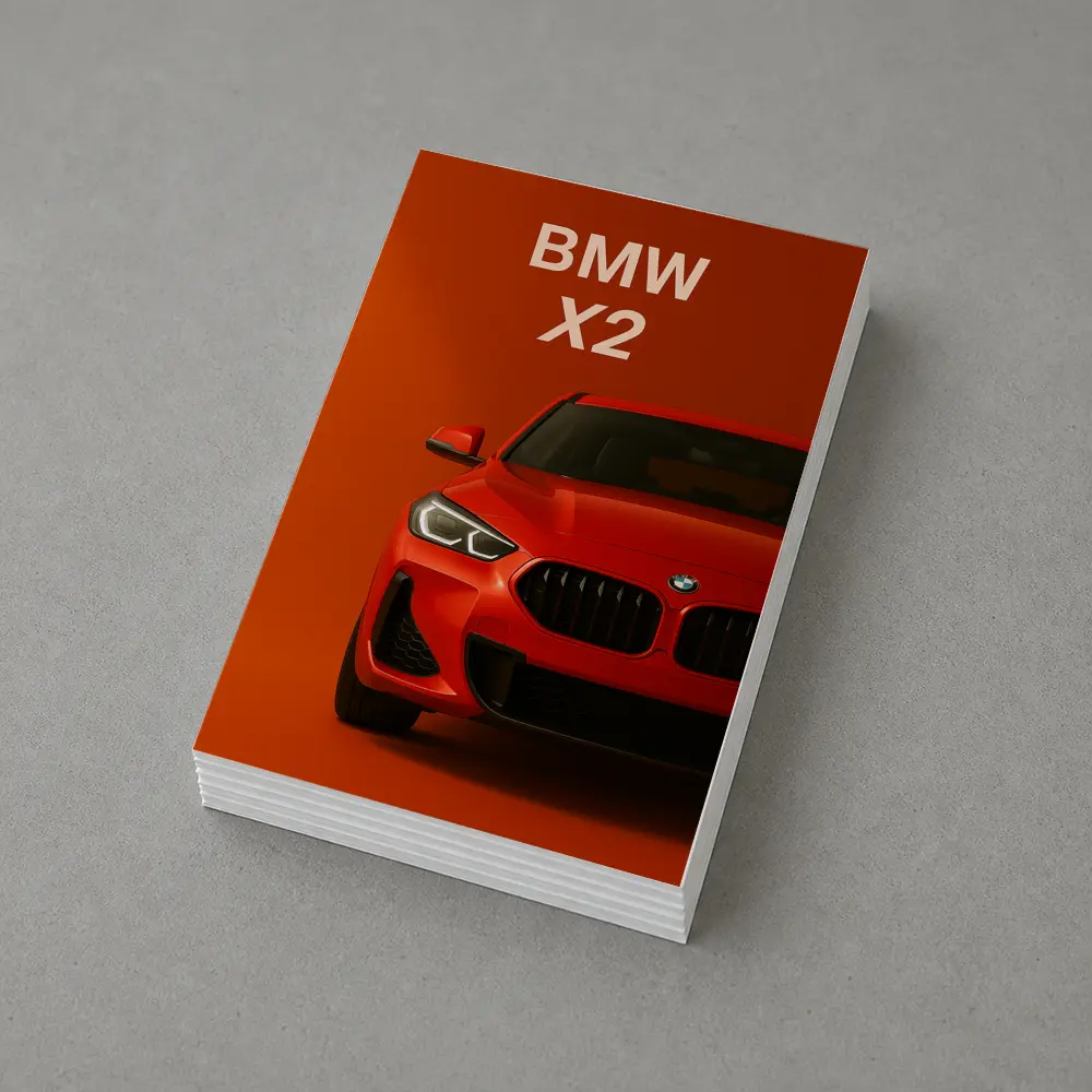BMW X2 Bold Red Studio Front View – Postcards