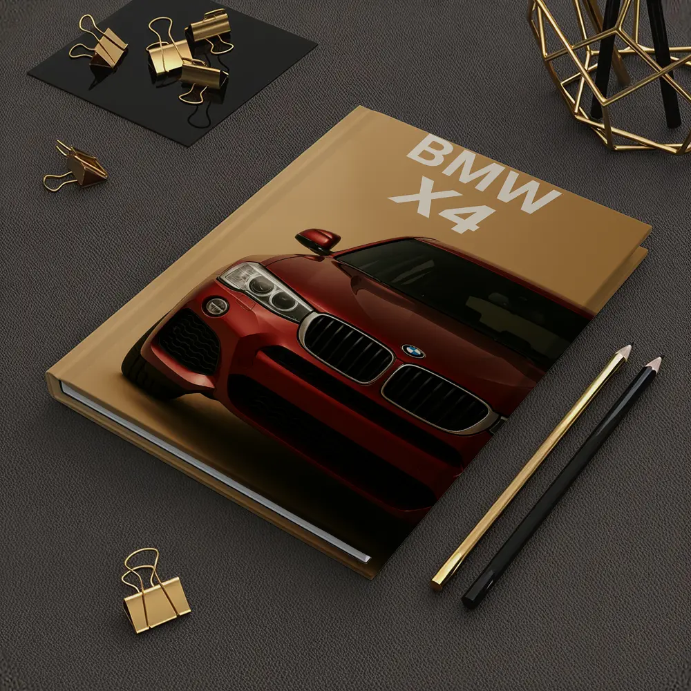 BMW X4 Red SUV Beige Background Art – Notebooks