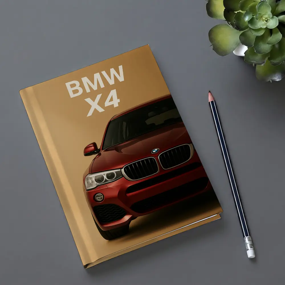 BMW X4 Red SUV Beige Background Art – Notebooks