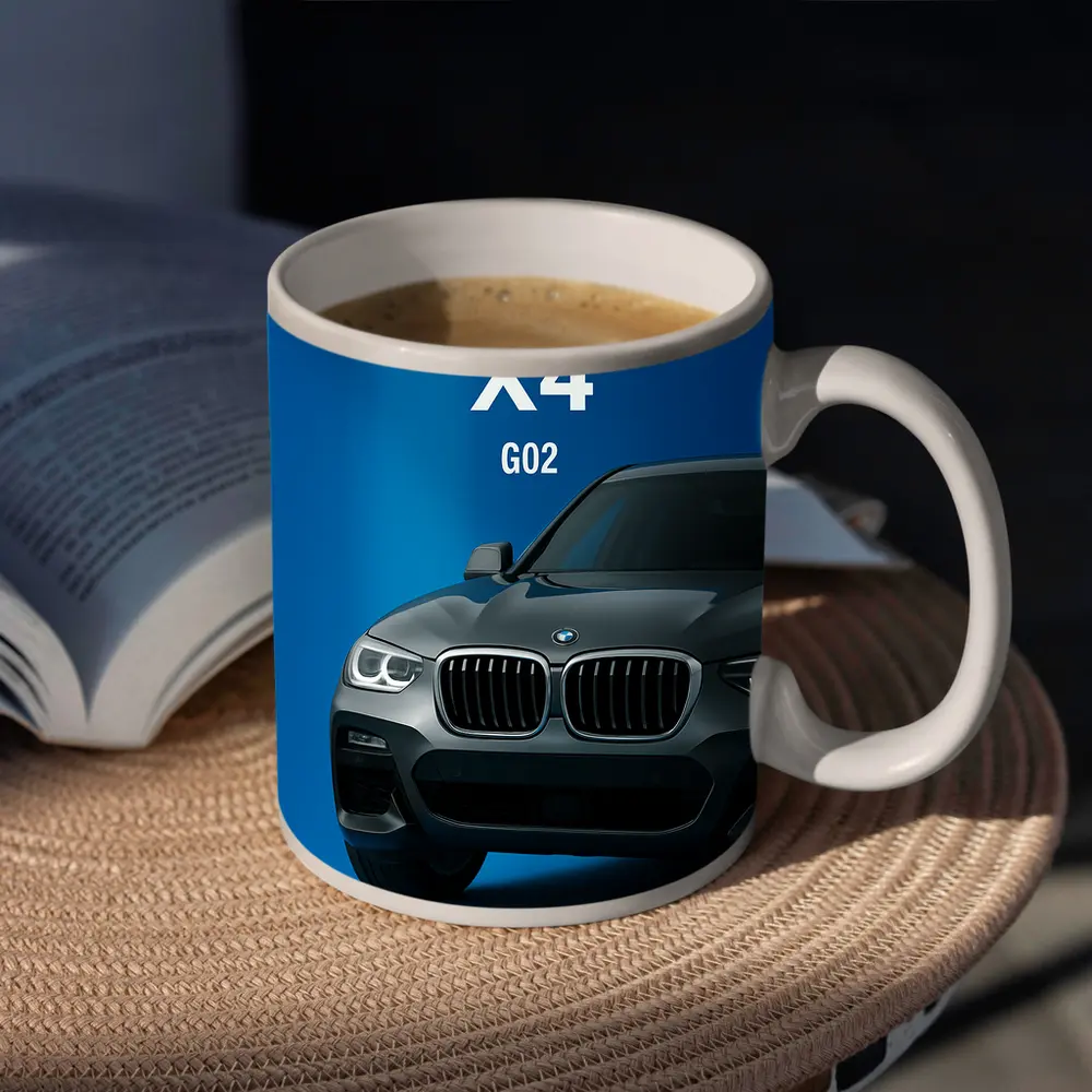 BMW X4 G02 Dark Gray Blue Background – Mugs