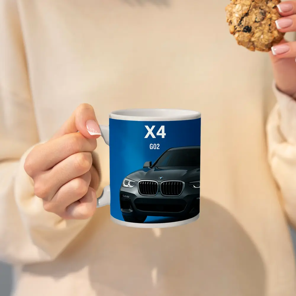 BMW X4 G02 Dark Gray Blue Background – Mugs