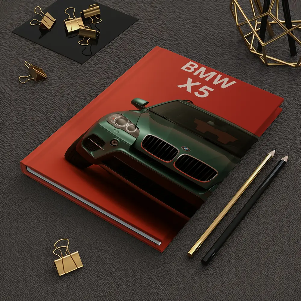BMW X5 Green SUV Red Background Art – Notebooks