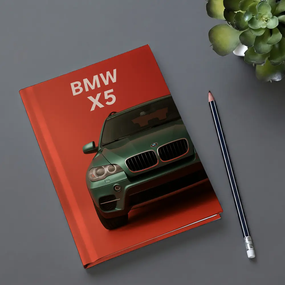 BMW X5 Green SUV Red Background Art – Notebooks