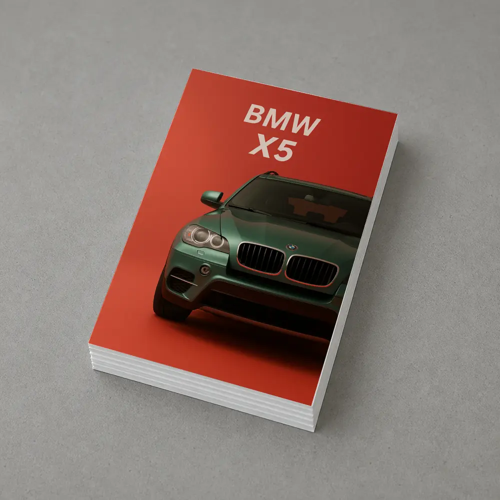 BMW X5 Green SUV Red Background Art – Postcards