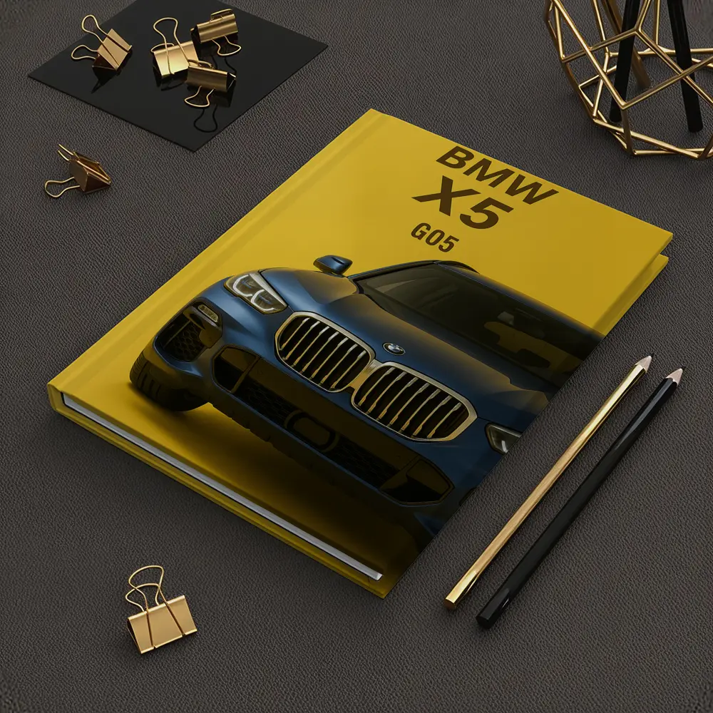 BMW X5 G05 Blue on Yellow Background – Notebooks
