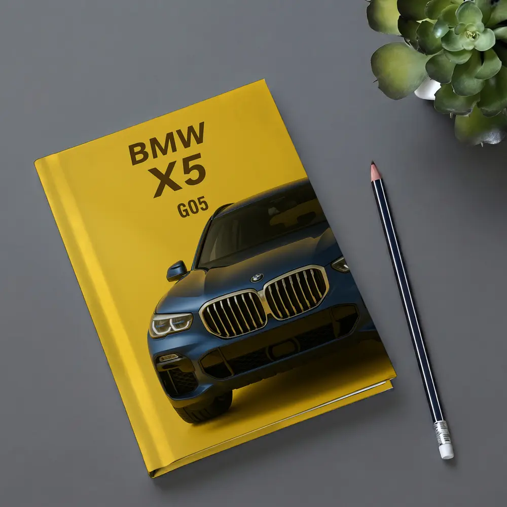 BMW X5 G05 Blue on Yellow Background – Notebooks