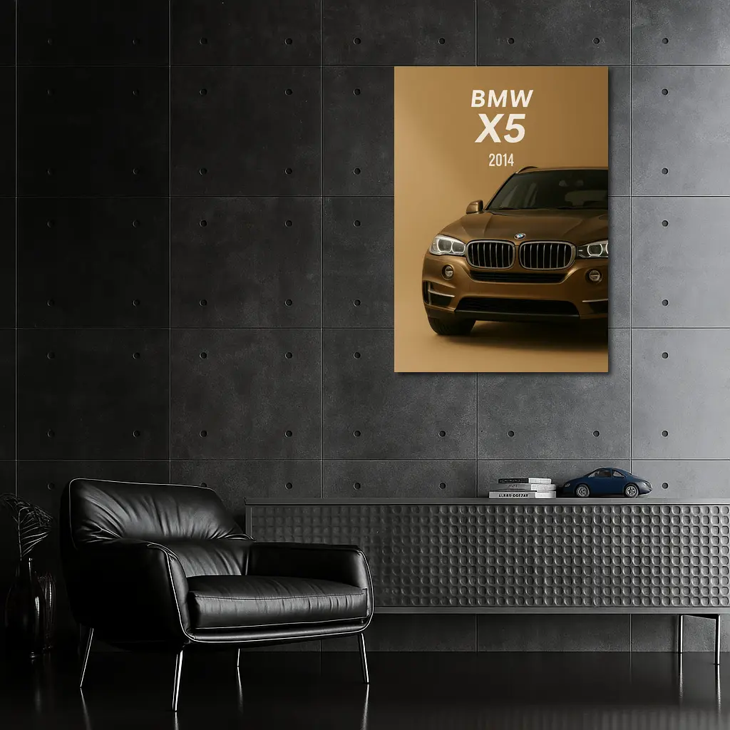 BMW X5 2014 Front View Beige Background – Wall Art
