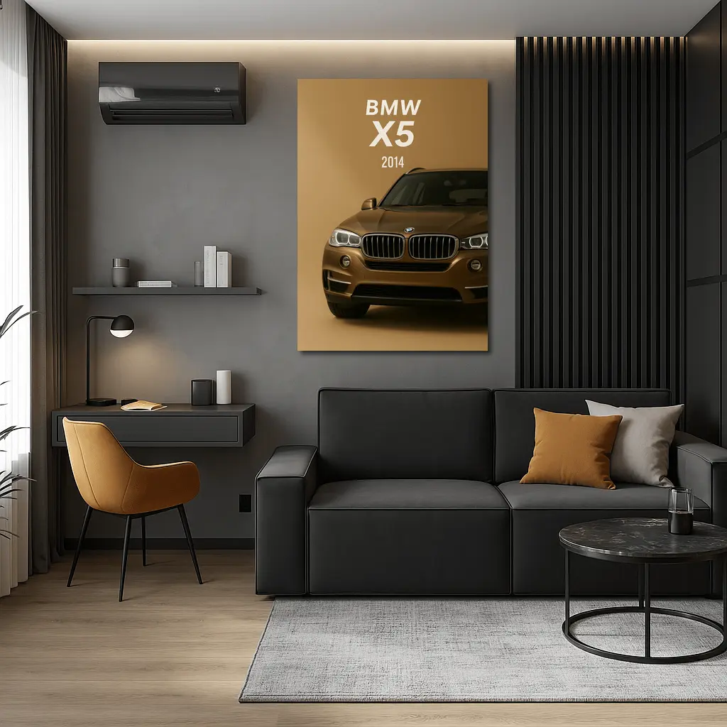 BMW X5 2014 Front View Beige Background – Wall Art