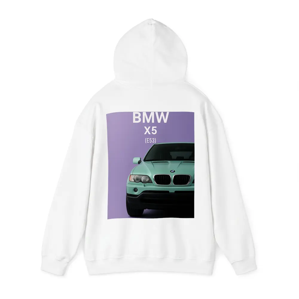 BMW X5 E53 Mint Green Purple Background – Hoodies