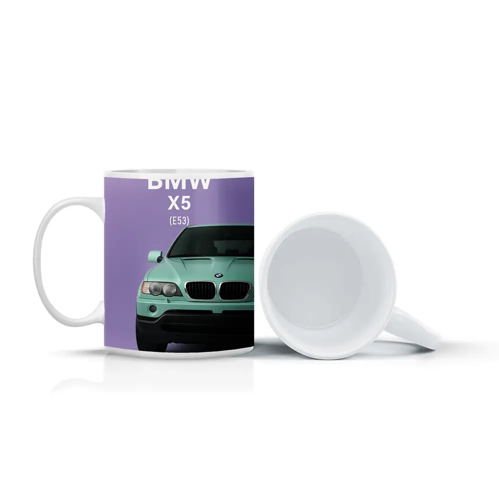 BMW X5 E53 Mint Green Purple Background – Mugs