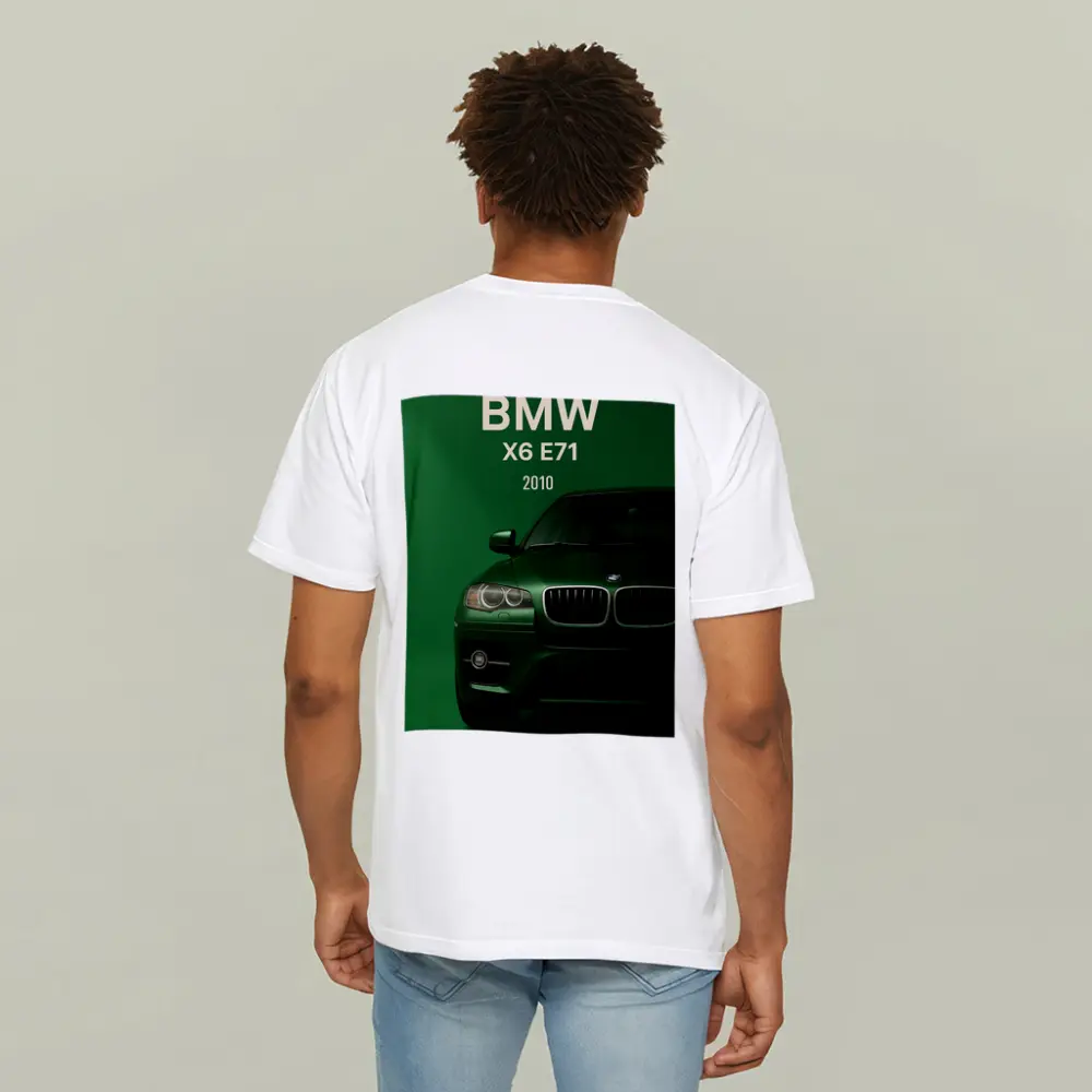 BMW X6 E71 Green Background Car Art – T-Shirts