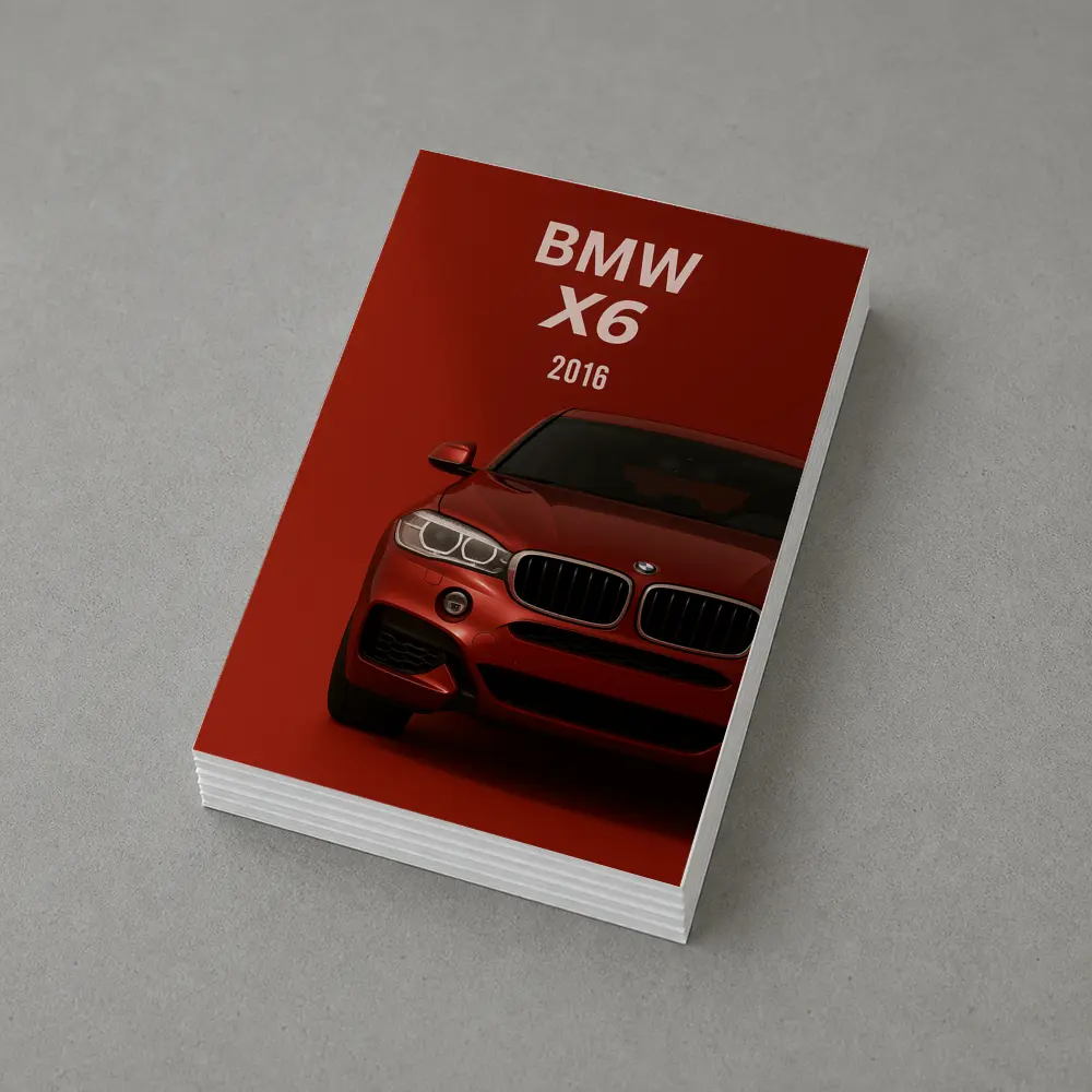 BMW X6 2016 Red Background Front View – Postcards