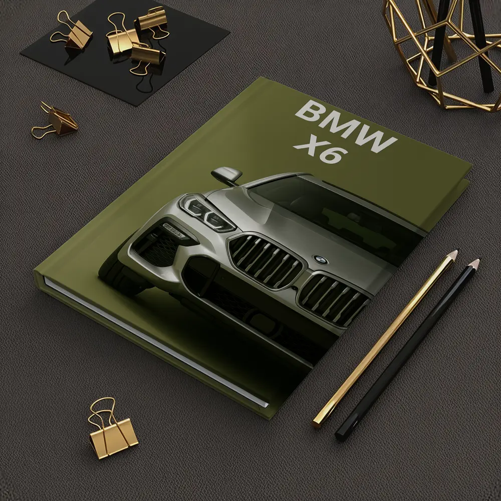 BMW X6 Front View Olive Green Background – Notebooks