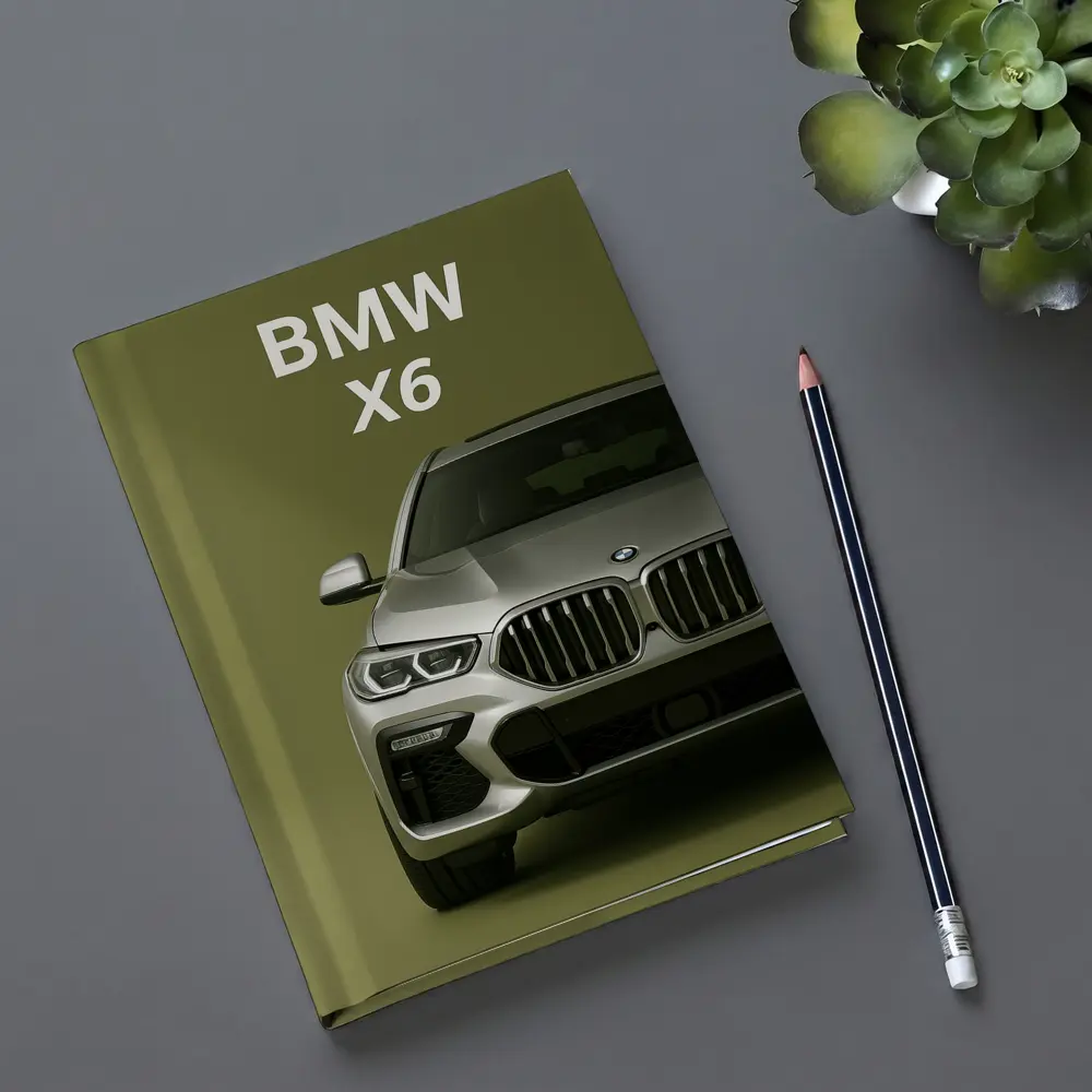 BMW X6 Front View Olive Green Background – Notebooks