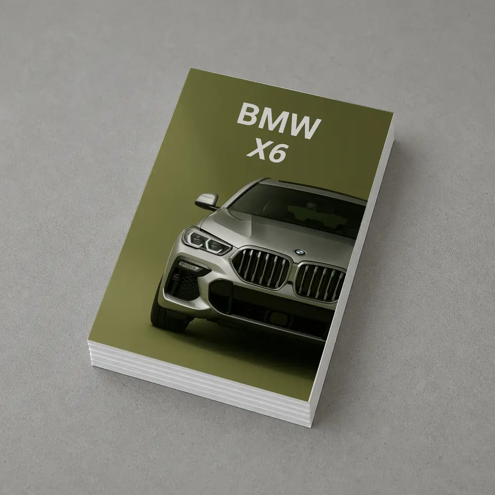 BMW X6 Front View Olive Green Background – Postcards