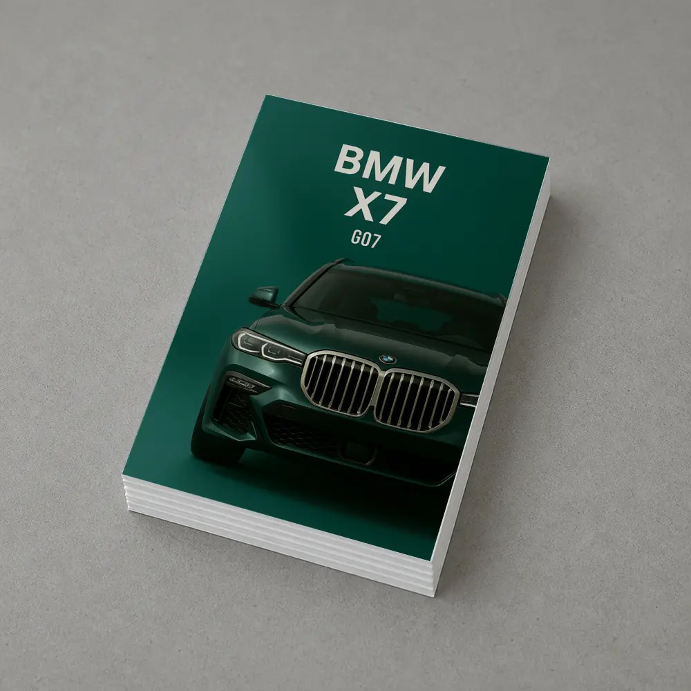BMW X7 G07 Green Studio Front View – Postcards