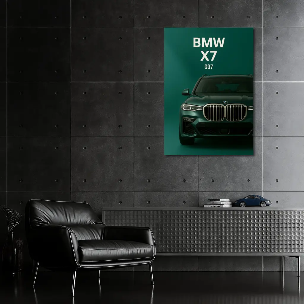 BMW X7 G07 Green Studio Front View – Wall Art