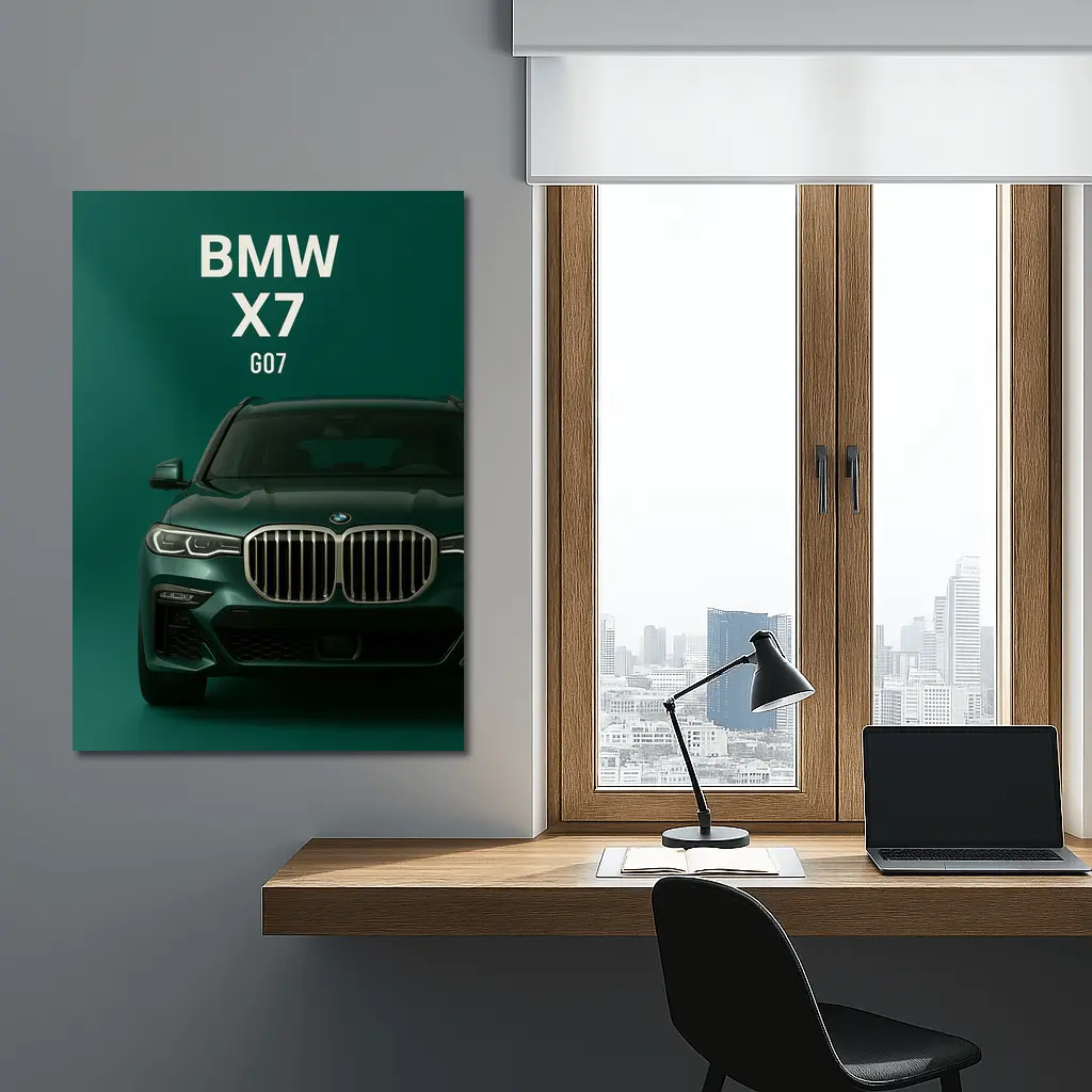 BMW X7 G07 Green Studio Front View – Wall Art
