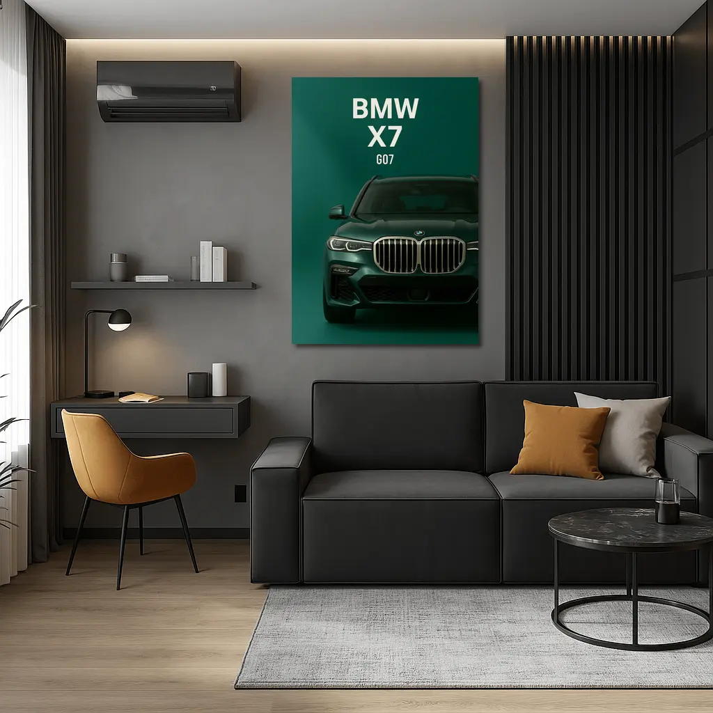 BMW X7 G07 Green Studio Front View – Wall Art