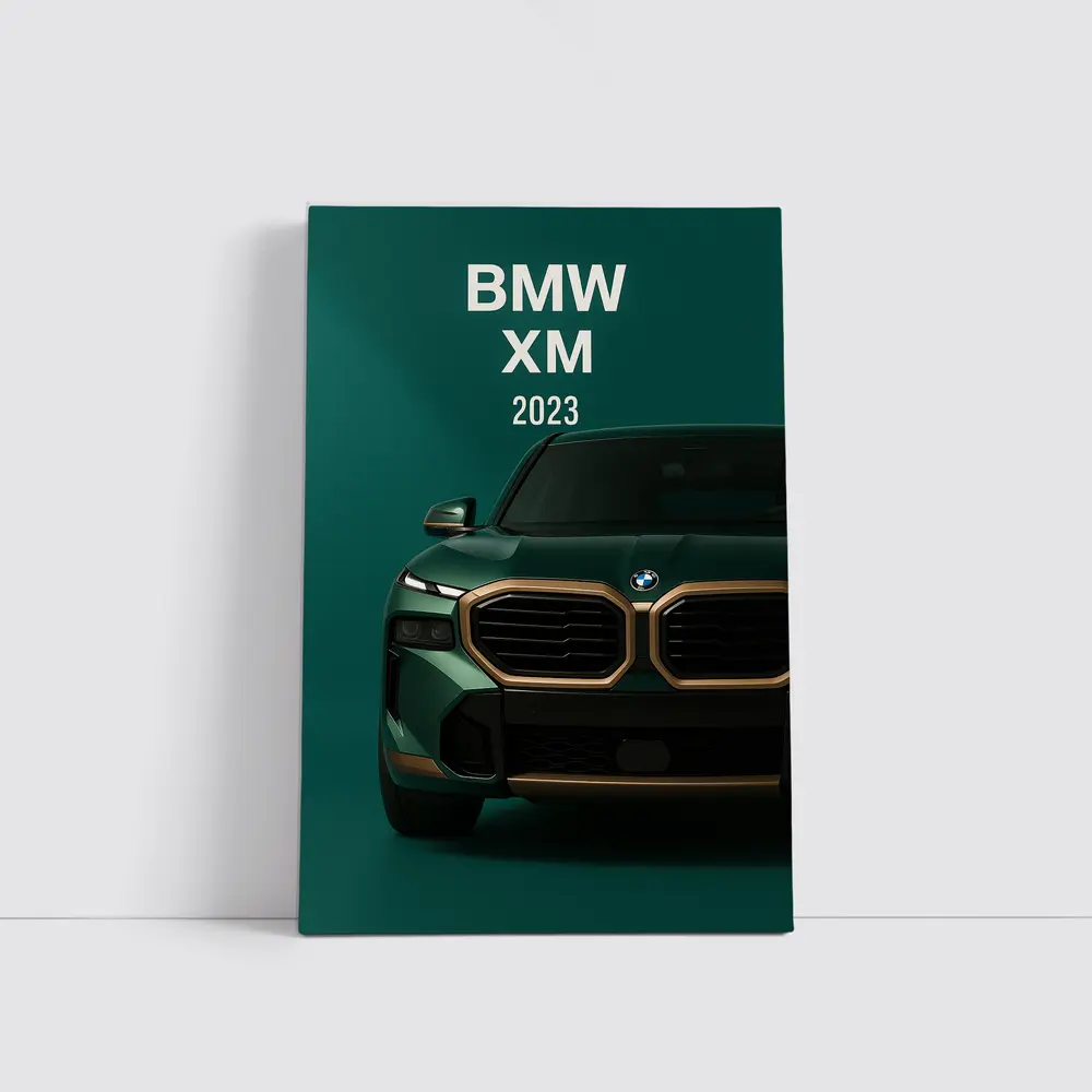 BMW XM 2023 Green Gold Front View – Wall Art