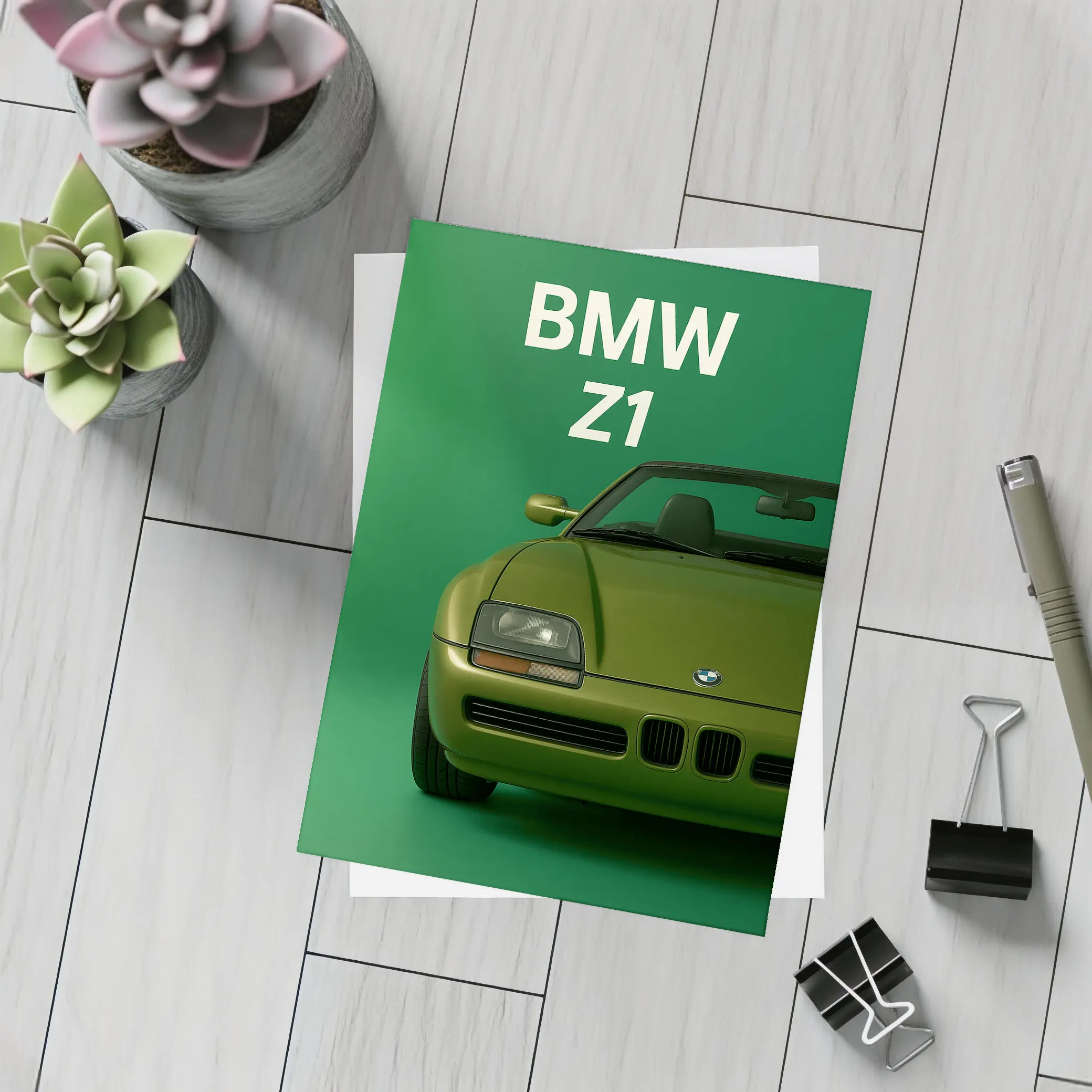 BMW Z1 Roadster Green Studio Art – Postcards