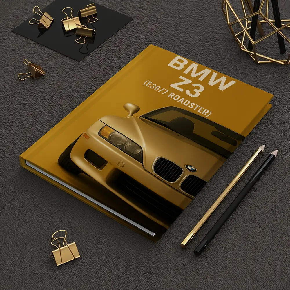 BMW Z3 E36 Roadster Gold Background Art – Notebooks