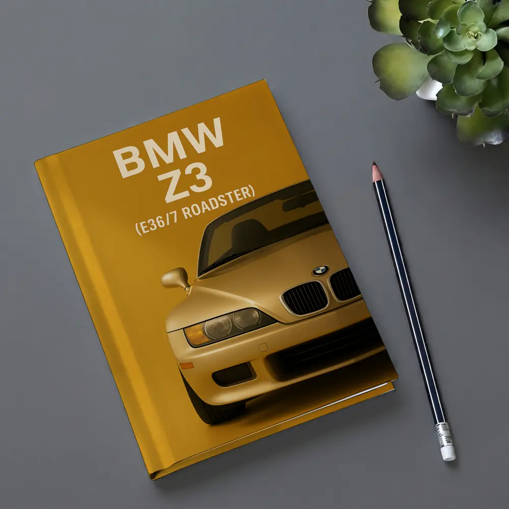 BMW Z3 E36 Roadster Gold Background Art – Notebooks
