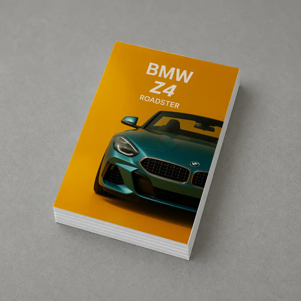BMW Z4 Roadster Green on Yellow Background – Postcards