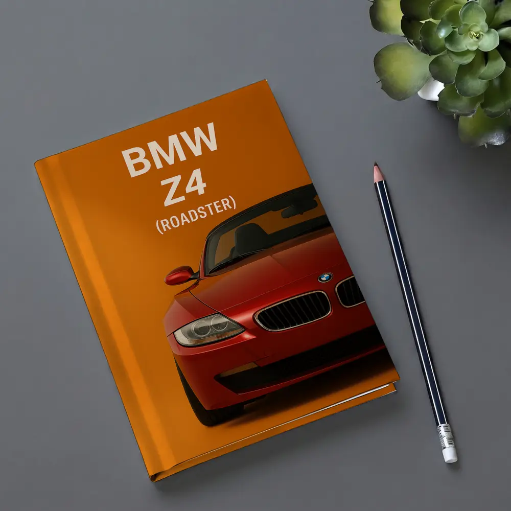 BMW Z4 Roadster Red Orange Background Art – Notebooks