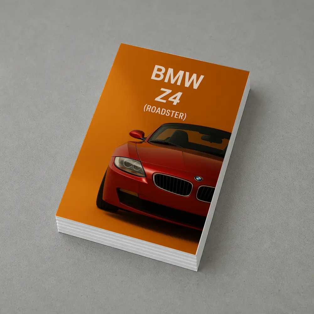 BMW Z4 Roadster Red Orange Background Art – Postcards