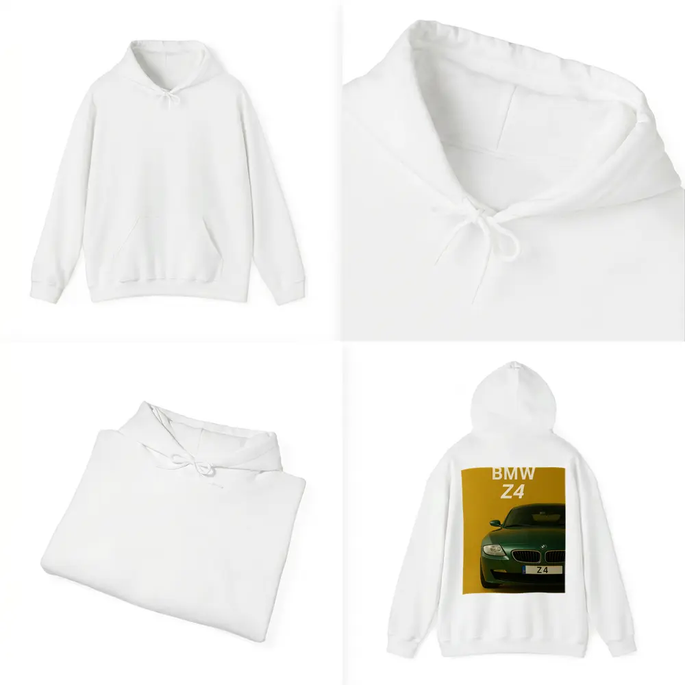 BMW Z4 Green Car Yellow Background Art – Hoodies