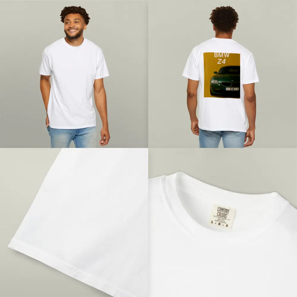BMW Z4 Green Car Yellow Background Art – T-Shirts