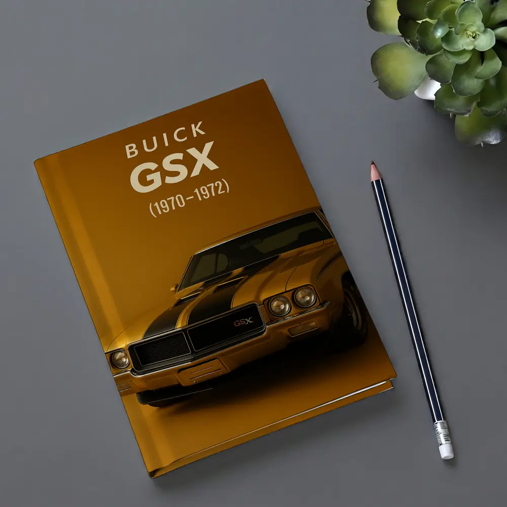 Buick GSX Classic Muscle Car Gold Background – Notebooks