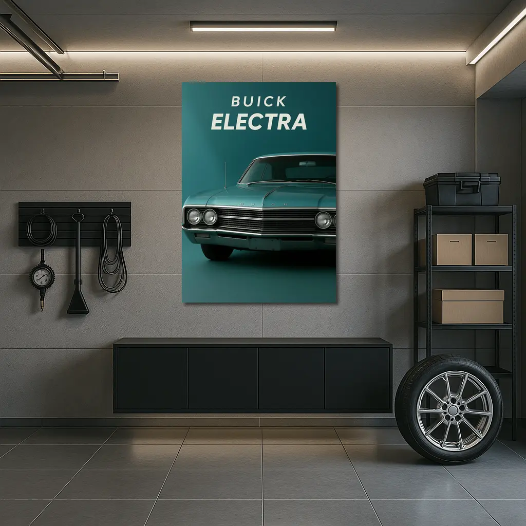 Buick Electra Classic Car Teal Background – Wall Art